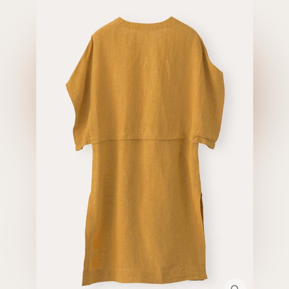 Poetry Fashion Honey Gold Linen Short-Sleeve Tunic Top, Size 8, NWT - Picture 4 of 16